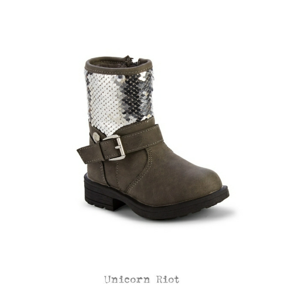 Nicole Miller Sequin Buckle Boots